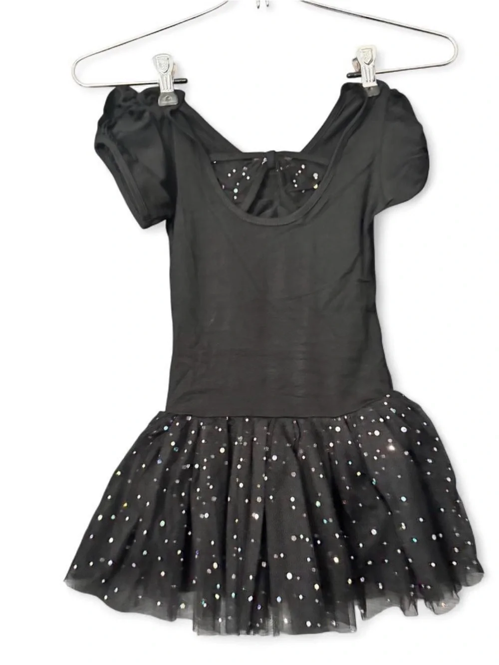 Kids Black Dance Costume Tutu Dress